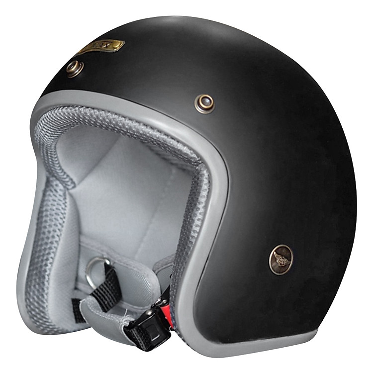 Mũ Bảo Hiểm 3/4 NTMax X1 - Vỏ Đen Mờ Lót Xám (Size L)