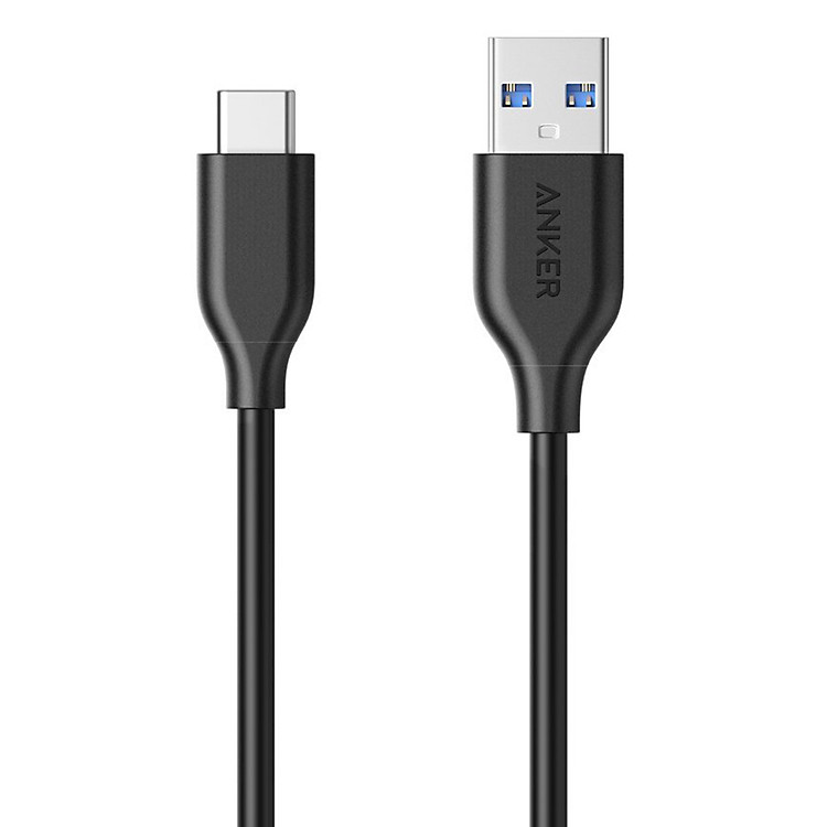 Dây Cáp Sạc USB Type-C Anker Powerline 1.8m - A8166011 (Đen) - Hàng Chính Hãng