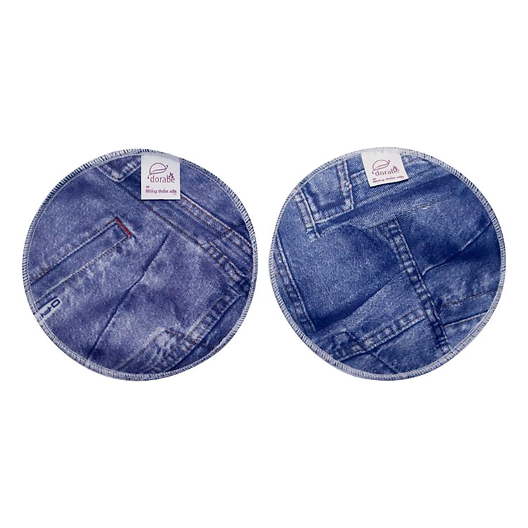 Bộ 2 Lót Miếng Thấm Sữa Vải Giặt Được Dorabe - Màu Jean