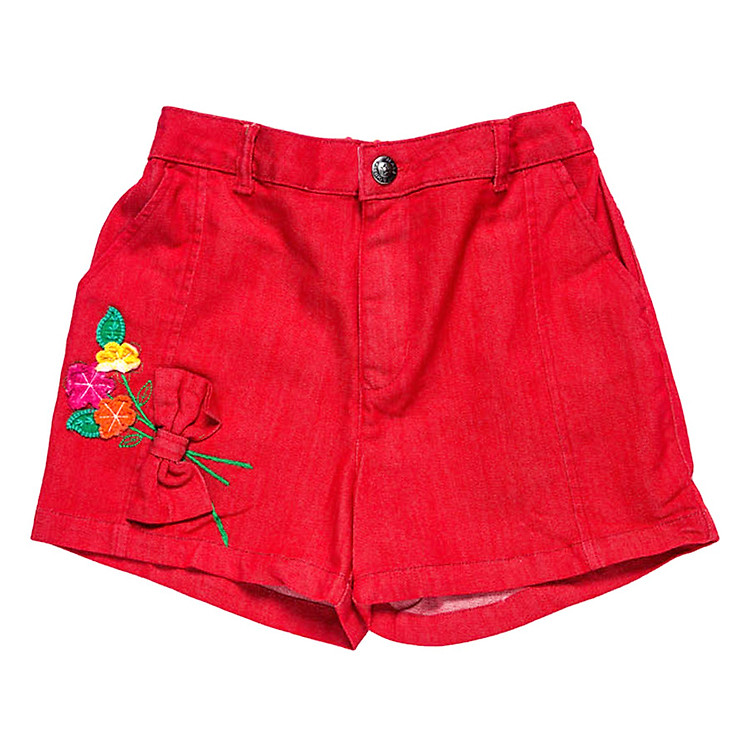 Quần Short Kaki Bé Gái Nơ YF 5QX170 - Đỏ