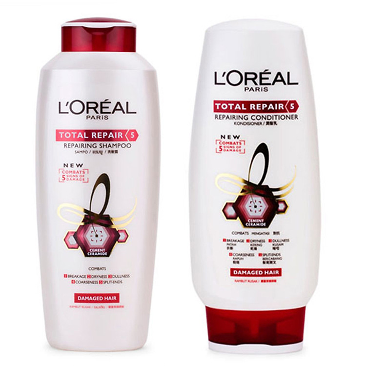Combo Dầu Gội Và Xả L'oreal Phục Hồi Hư Tổn - Total Repair 5
