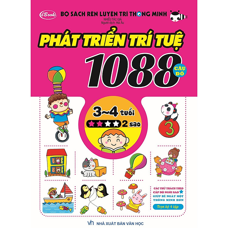 Bộ Sách Rèn Luyện Trí Thông Minh - Phát Triển Trí Tuệ 1088 Câu Đố - Dành Cho Trẻ Từ 3 Đến 4 Tuổi (Tập 2)