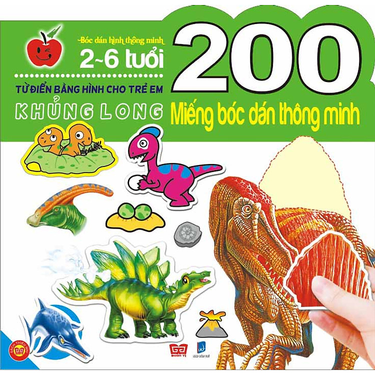 Sách 200 Miếng Bóc Dán Thông Minh- Khủng Long