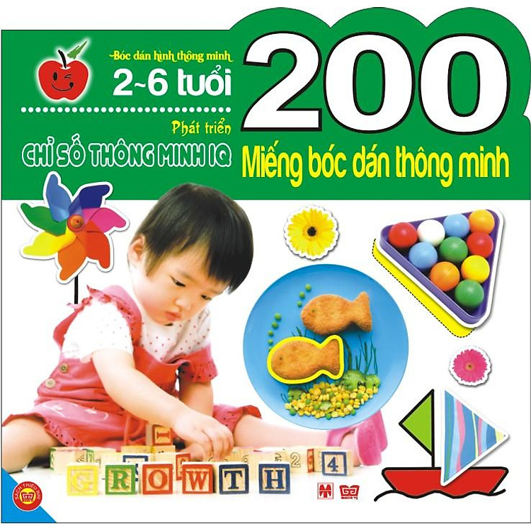 Sách 200 Miếng Bóc Dán Thông Minh - Phát Triển Chỉ Số Thông Minh IQ (2-6 Tuổi)