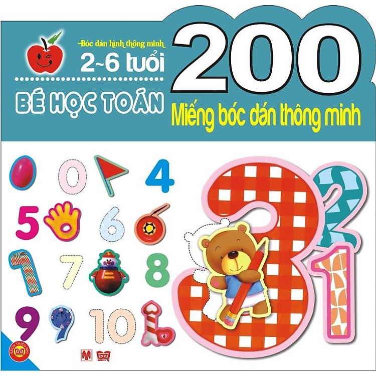 Sách 200 Miếng Bóc Dán Thông Minh - Bé Học Toán (2-6 Tuổi)
