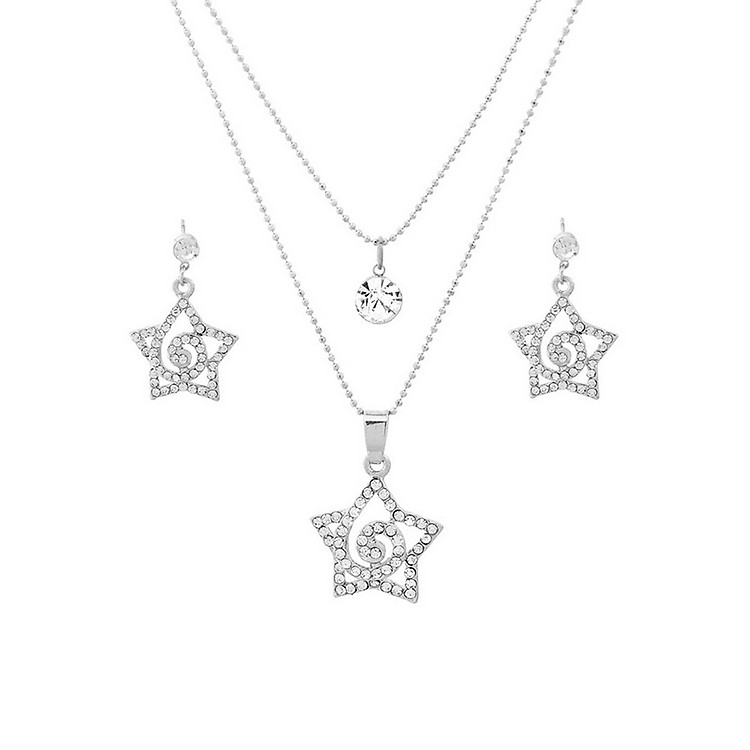 Bộ Trang Sức Hình Sao Crystal PNQ S16008