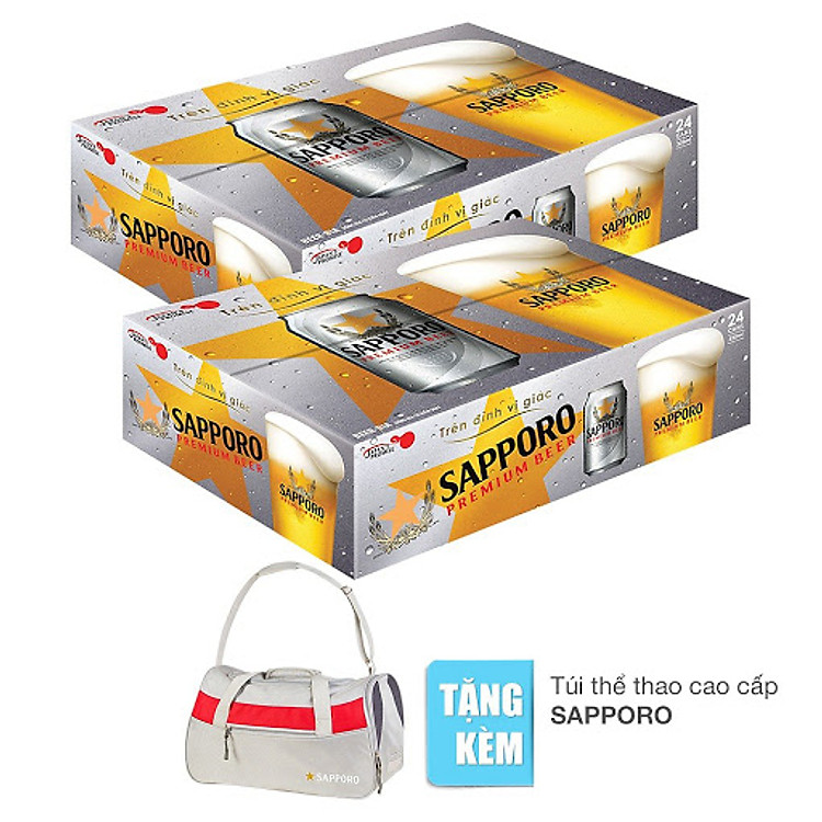 Combo 2 Thùng 24 Lon Bia Sapporo Premium 330ml