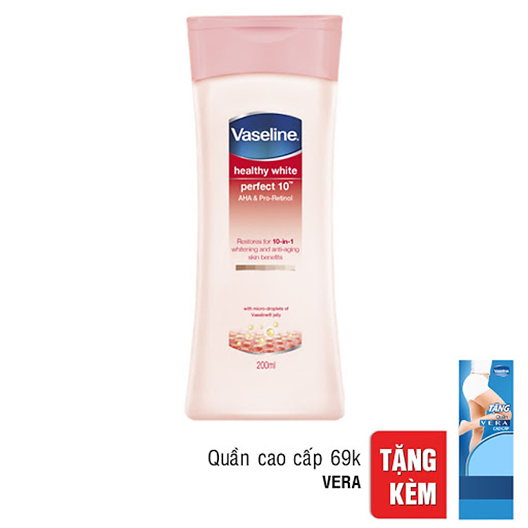 Sữa Dưỡng Thể Vaseline Perfect 10 trong 1 - 21050596 (200ml) - Tặng quần Vera cao cấp 69k