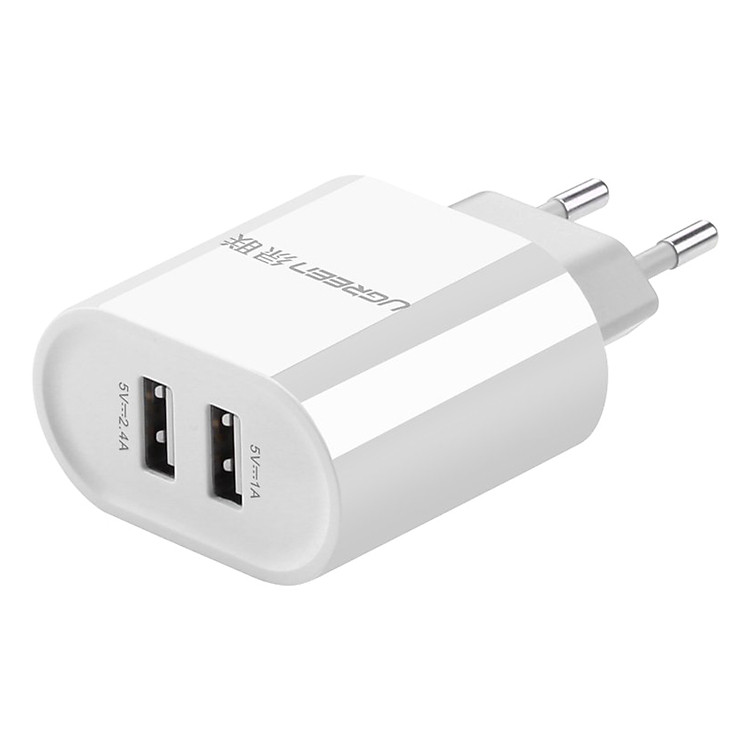Adapter Sạc Ugreen 2 Cổng USB - Hàng Chính Hãng