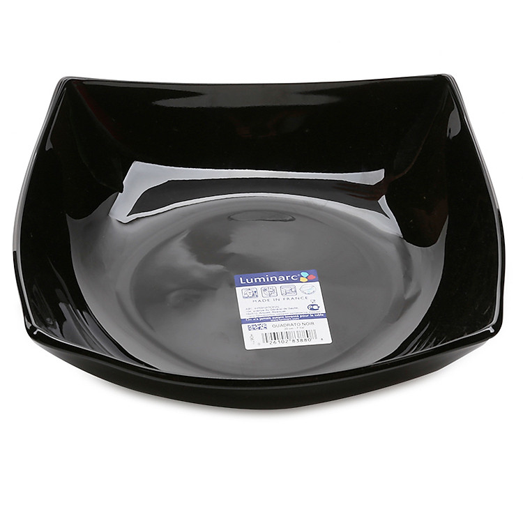 Đĩa Thủy Tinh Luminarc Quadrato Noir Soup D7207 - (20cm)