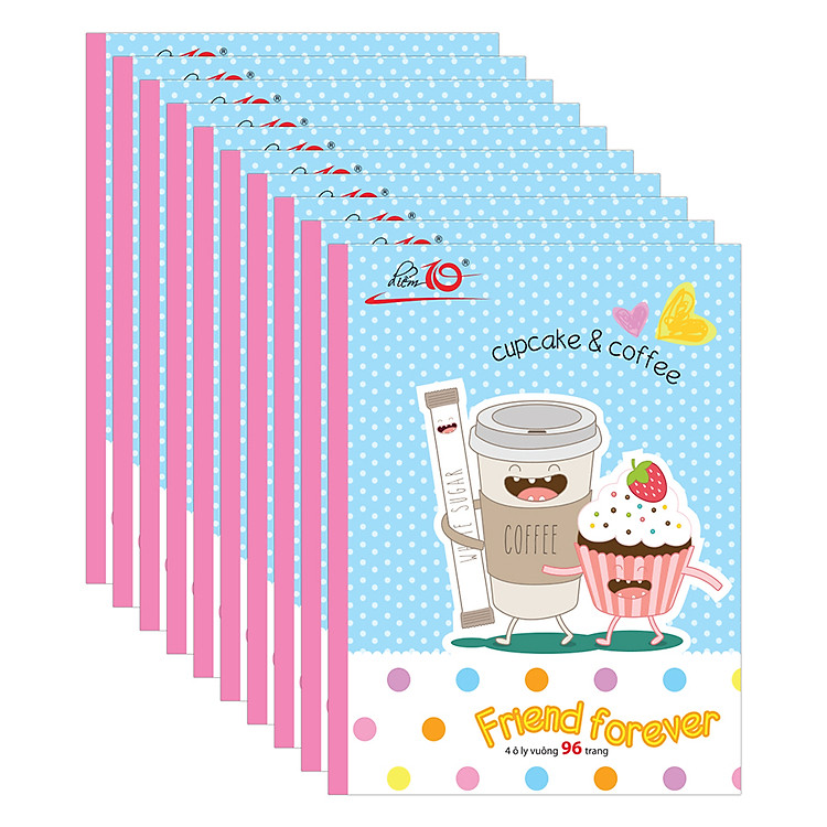 Lốc 10 Cuốn Tập 4 Ô Ly Vuông Điểm 10 Thiên Long NB53 (96 Trang)