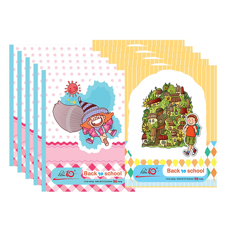 Lốc 10 Cuốn Tập 5 Ô Ly Vuông Điểm 10 Thiên Long NB77 (96 Trang)