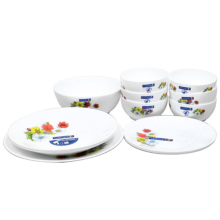 Bộ Bàn Ăn Thủy Tinh Cường Lực Khó Vỡ Luminarc Essence Anemone 11 Món