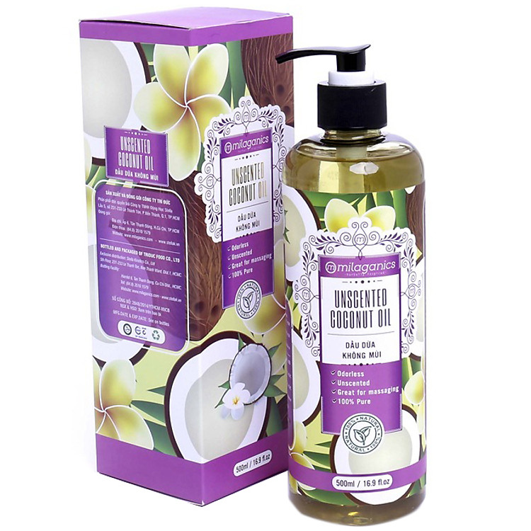 Dầu Dừa Không Mùi Milaganics 500ml
