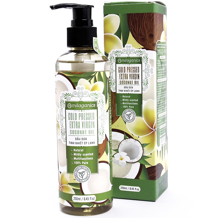 Dầu Dừa Ép Lạnh Tinh Khiết Milaganics 250ml