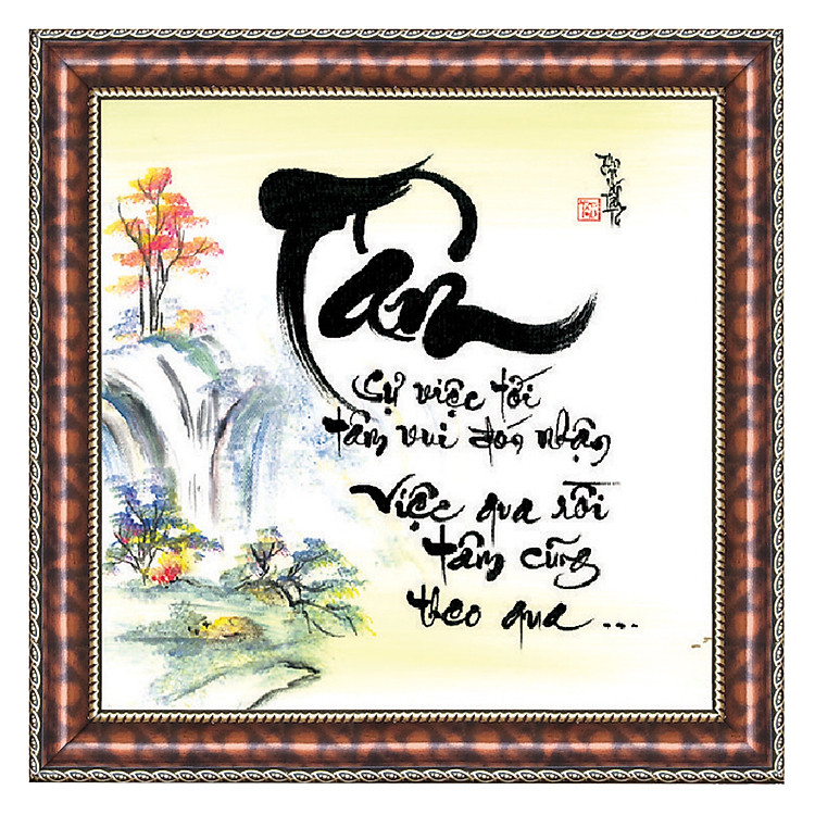 Tranh Thư Pháp Chữ Tâm Thế Giới Tranh Đẹp