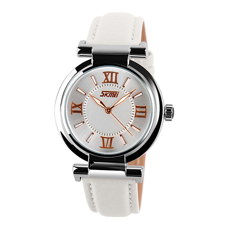 Đồng Hồ Nữ Dây Da SKMEI 9075 - Trắng