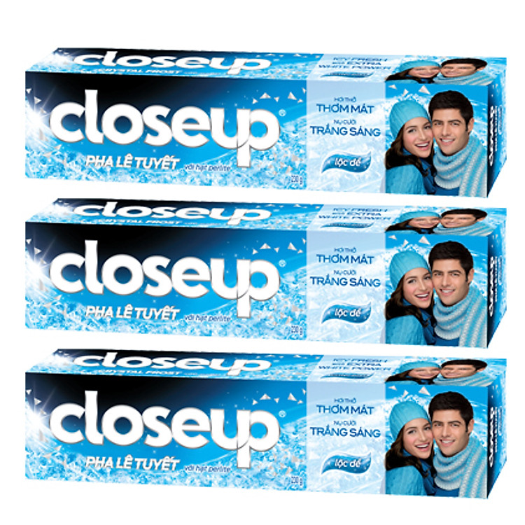 Combo 3 Kem Đánh Răng Close Up Pha Lê Tuyết - Hương Lộc Đề (230g/Tuýp)