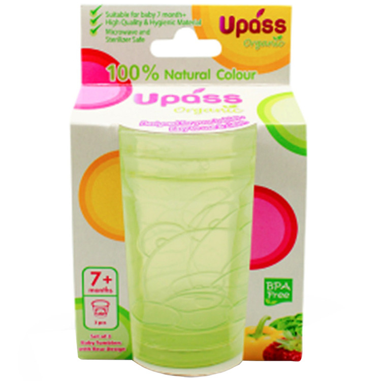 Bộ 3 Cốc Hình Gấu Hữu Cơ Upass UP0183OL – Màu Lá