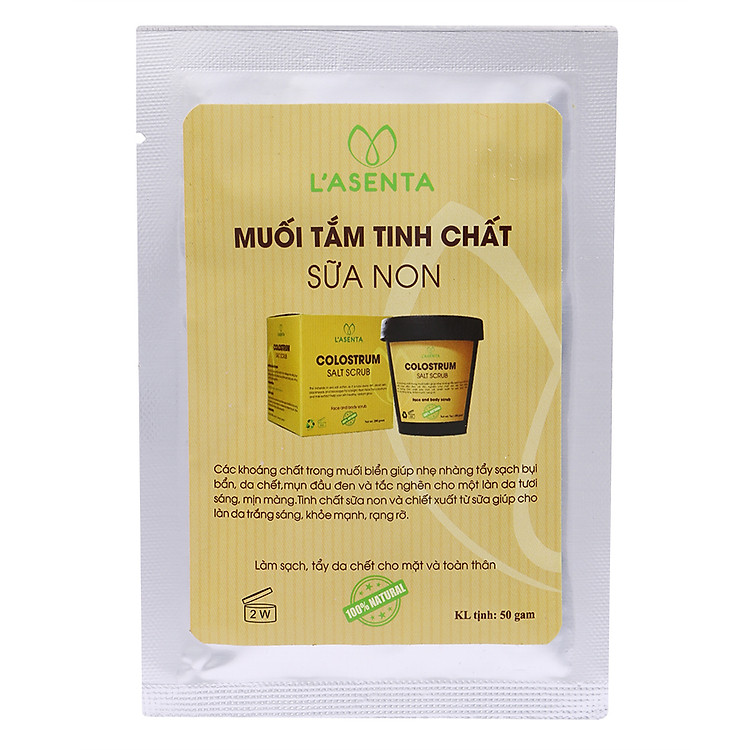 Muối Tắm Tinh Chất Sữa Non L’asenta Colostrum Salt Scrub (50g)