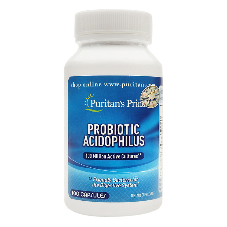 Thực Phẩm Chức Năng Viên Uống Bổ Sung Lợi Khuẩn Hỗ Trợ Tiêu Hóa Puritan's Pride Probiotic Acidophilus - 2610 - Hộp 100 Viên