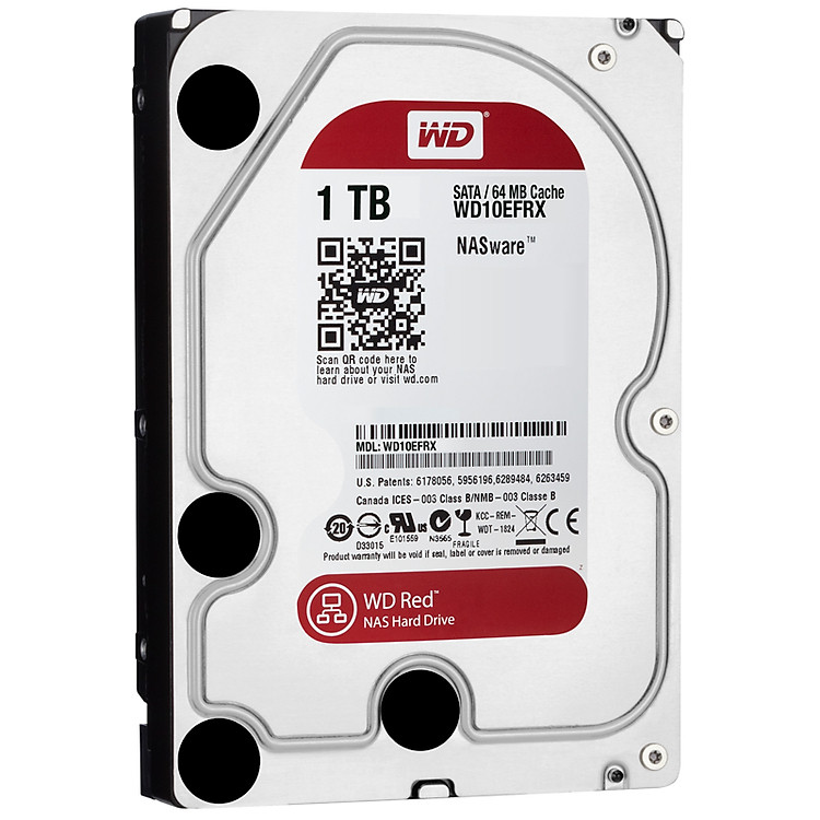 Ổ Cứng HDD NAS WD Red™ 1TB/64MB/5400/3.5 - WD10EFRX - Hàng chính hãng