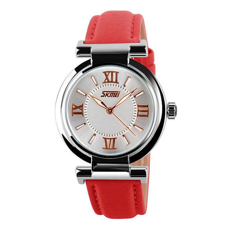 Đồng Hồ Nữ Dây Da SKMEI 9075 - Đỏ