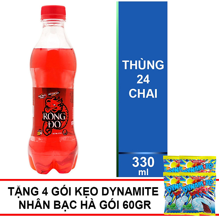 Thùng 24 Chai Rồng Đỏ Hương Dâu 330ml