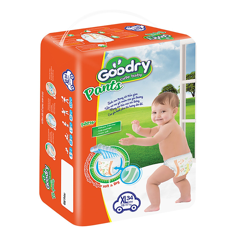 Tã Quần Goodry PGDX34TS Gói Lớn XL34 (34 Miếng)