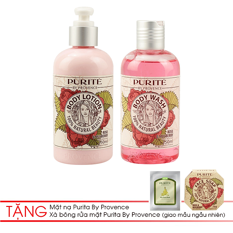 Combo 2 Chai Purité By Prôvence Sữa Tắm + Sữa Dưỡng Thể Hoa Hồng (250ml)