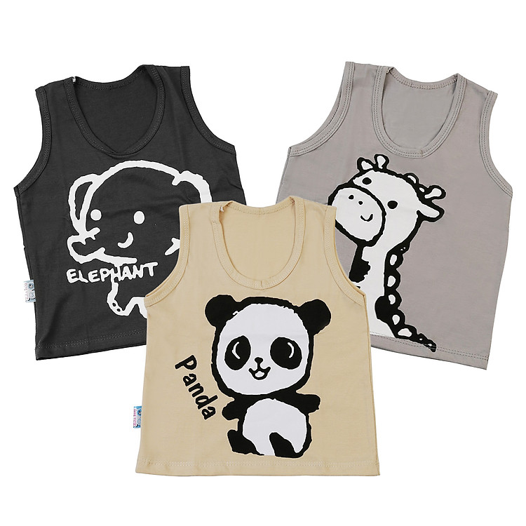 Combo 3 Áo Ba Lỗ 3 Màu Cho Bé MihaBaby ATL07