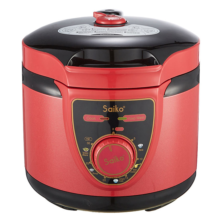 Nồi Áp Suất Saiko Lòng Inox EPC-418 (1.8L) - Đỏ - Hàng chính hãng