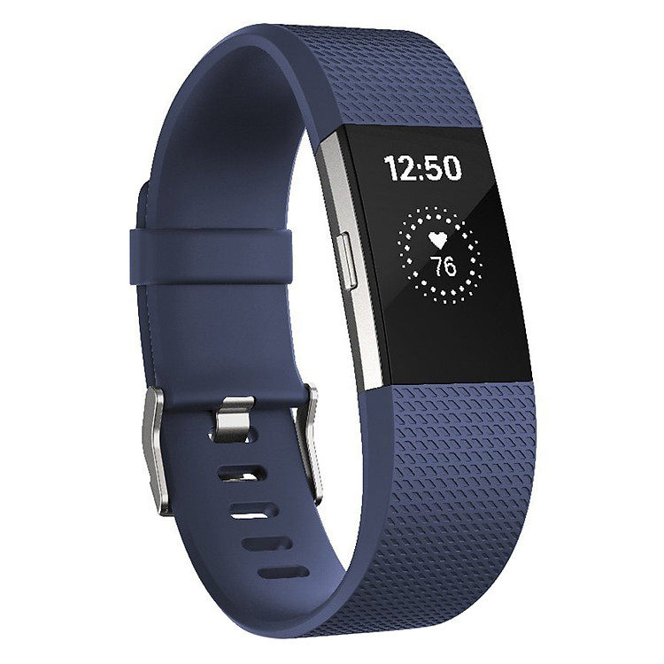 Vòng Đeo Tay Thông Minh Fitbit Charge 2 Blue Silver - Hàng Chính Hãng