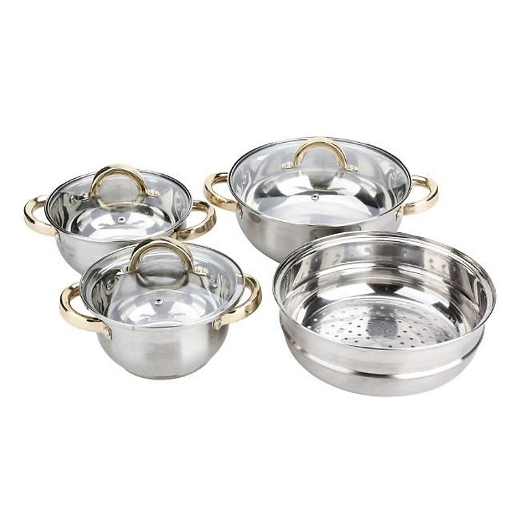 Bộ Nồi Pococina 7 Món Inox 3 Đáy Cao Cấp – 5020237