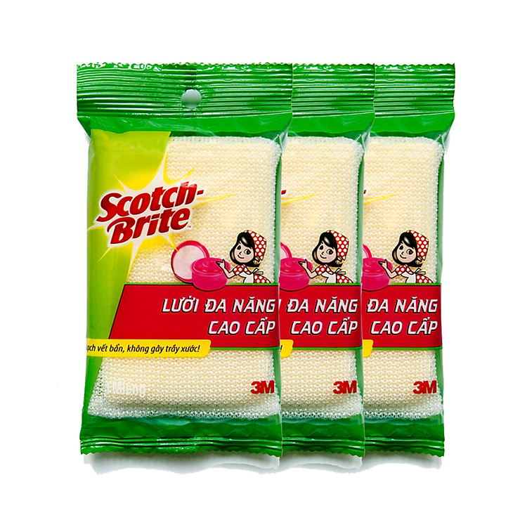 3 Miếng Cọ Rửa Lưới Đa Năng Scotch-Brite L1's - New