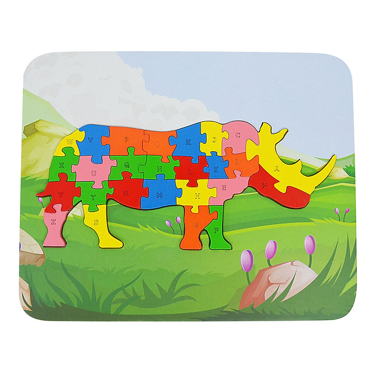 Đồ Chơi Gỗ Ghép Hình Puzzle Tottosi Tê Giác 303024 (26 Mảnh Ghép)