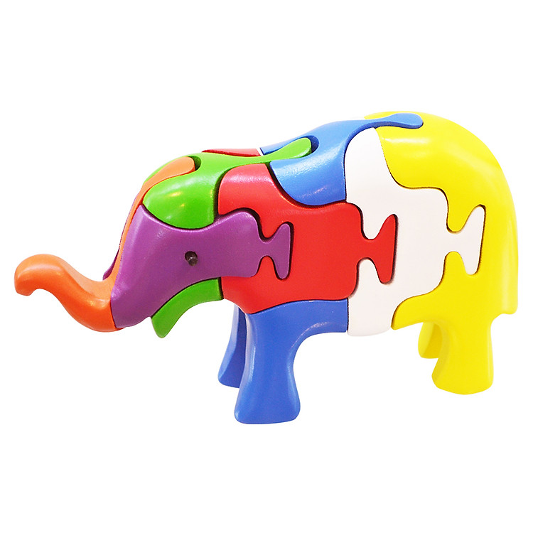 Đồ Chơi Gỗ Lắp Ráp Mô Hình Puzzle 3D Tottosi Hình Voi Cong 304013 (7 Mảnh Ghép)