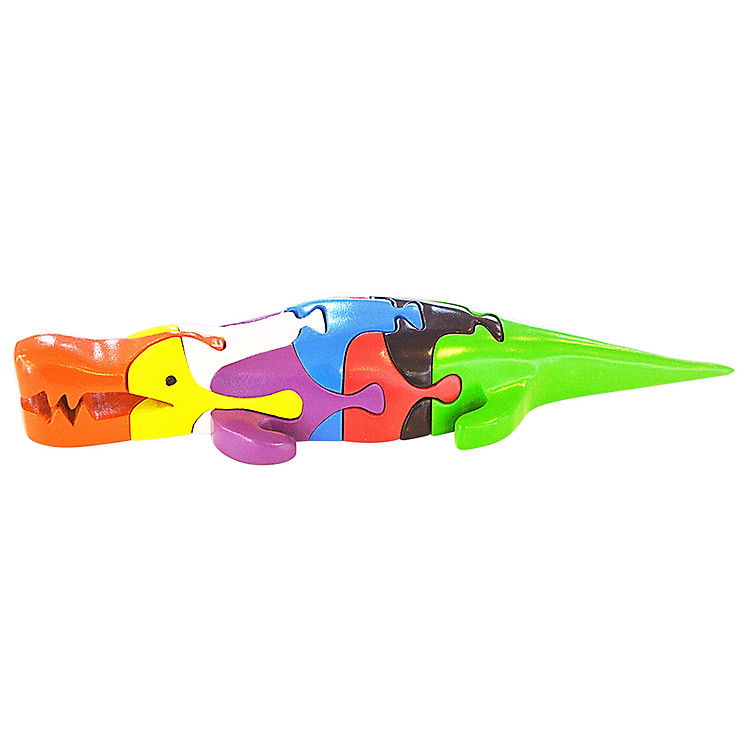 Đồ Chơi Gỗ Lắp Ráp Mô Hình Puzzle 3D Tottosi Hình Cá Sấu 304022 (8 Mảnh Ghép)