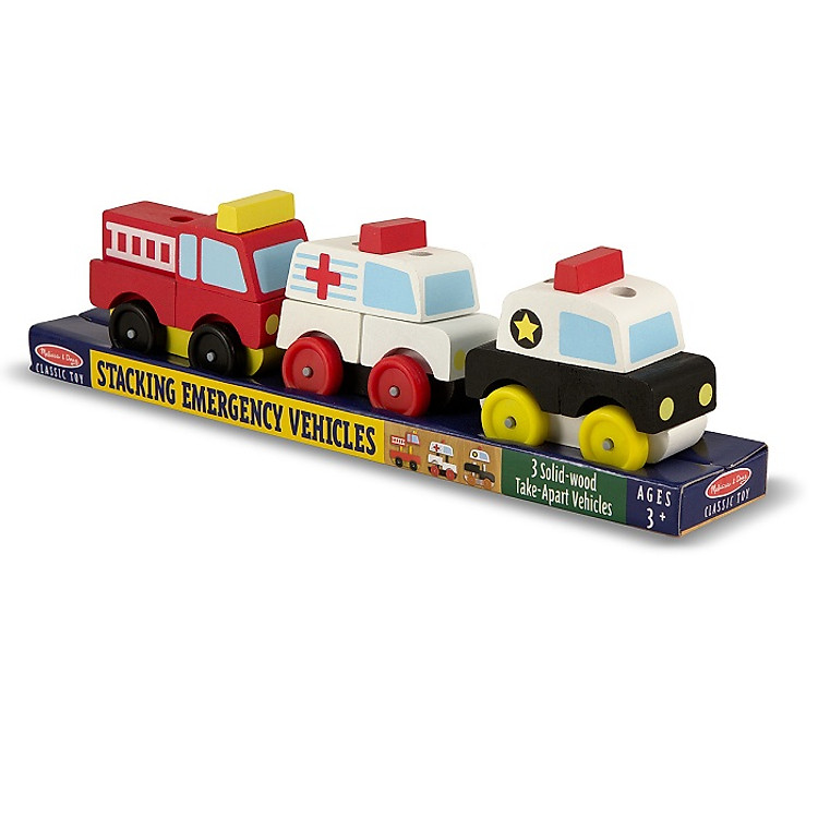 Đồ Chơi Gỗ Mô Hình Melissa & Doug Bộ Xe Cảnh Sát, Xe Cứu Hỏa, Xe Cứu Thương - MB3075