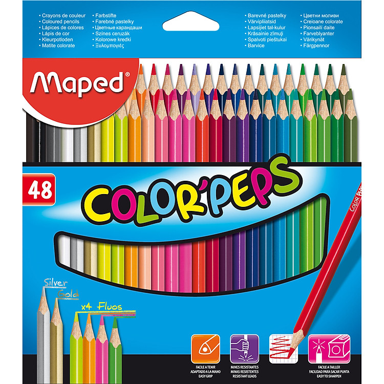 Bút Chì Màu Maped Hộp Giấy – 48 Màu