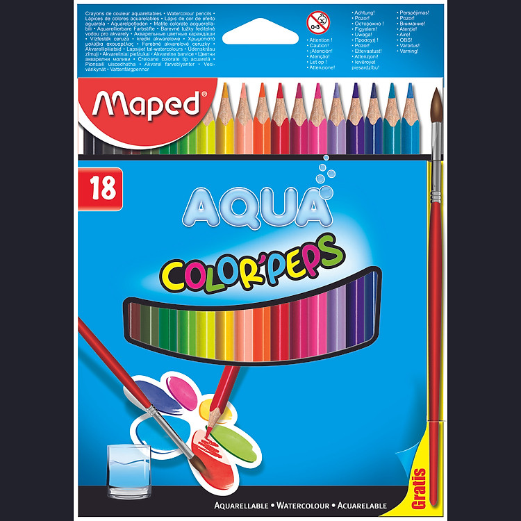 Bút Chì Màu Nước Maped Hộp Giấy - 18 Màu