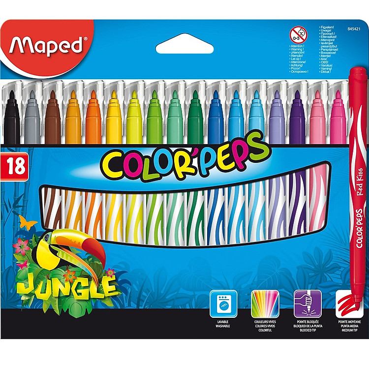 Bút Lông Màu Maped Jungle 18M - 845421