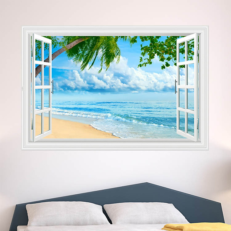 Decal Cửa Sổ Biển Và Mây Lala Shop DC1815 (60 x 90 cm)