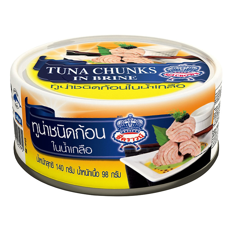 Cá Ngừ Xắt Khúc Ngâm Muối Seacrown Lon 140g
