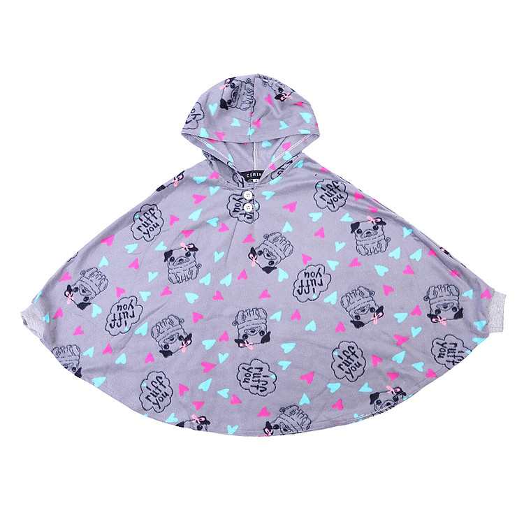 Áo Choàng Có Tay Cho Bé Họa Tiết Chó Con Cirino AO_CB_XCHO_FS - Xám