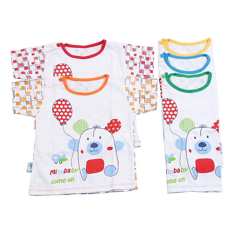 Combo 5 Áo Cài Vai Tay Ngắn Sọc MihaBaby ATN10