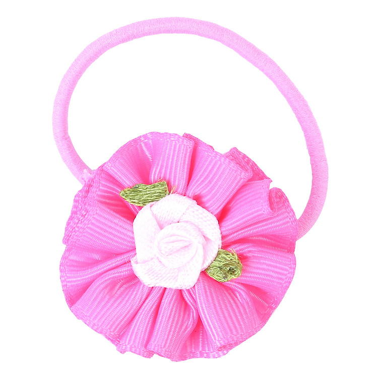 Cột Tóc Hình Bông Hoa Bảo Ngọc A12 - Hồng