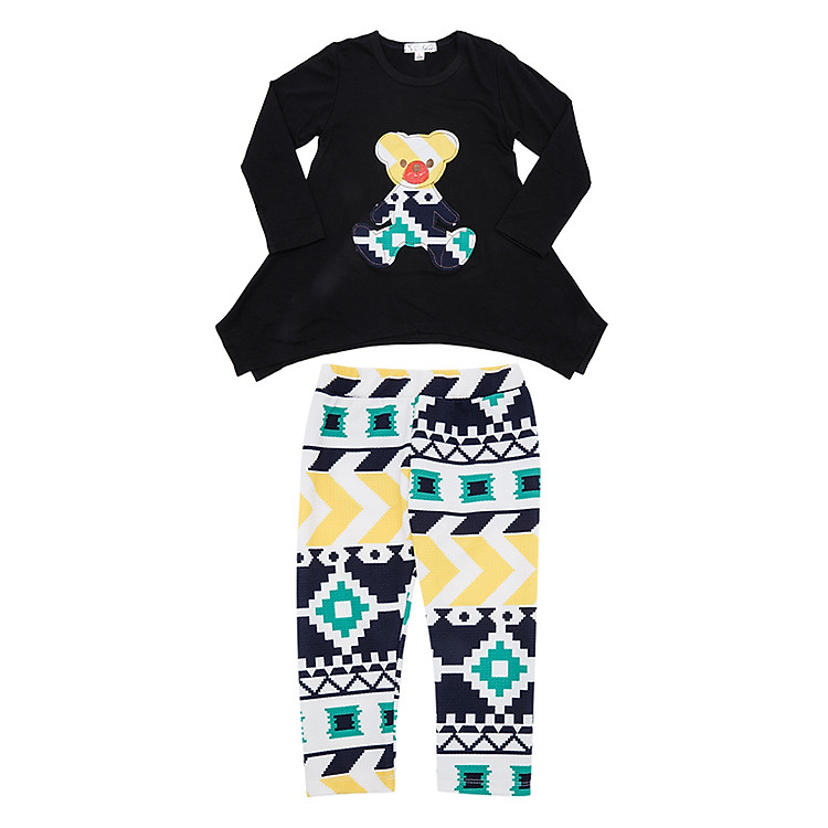 Bộ Đồ Bé Gái Hình Gấu CIRINO BD_BE_TGPOLYMD002 - Đen