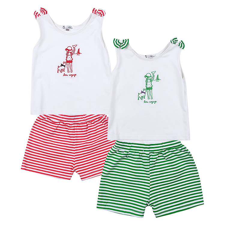 Combo 2 Bộ Đồ Thun Bé Gái Họa Tiết Cô Gái CIRINO CB_BD_ICGAI001