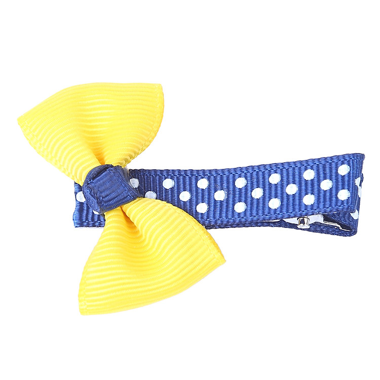 Kẹp Tóc Nơ Bảo Ngọc A07 - Vàng Phối Xanh